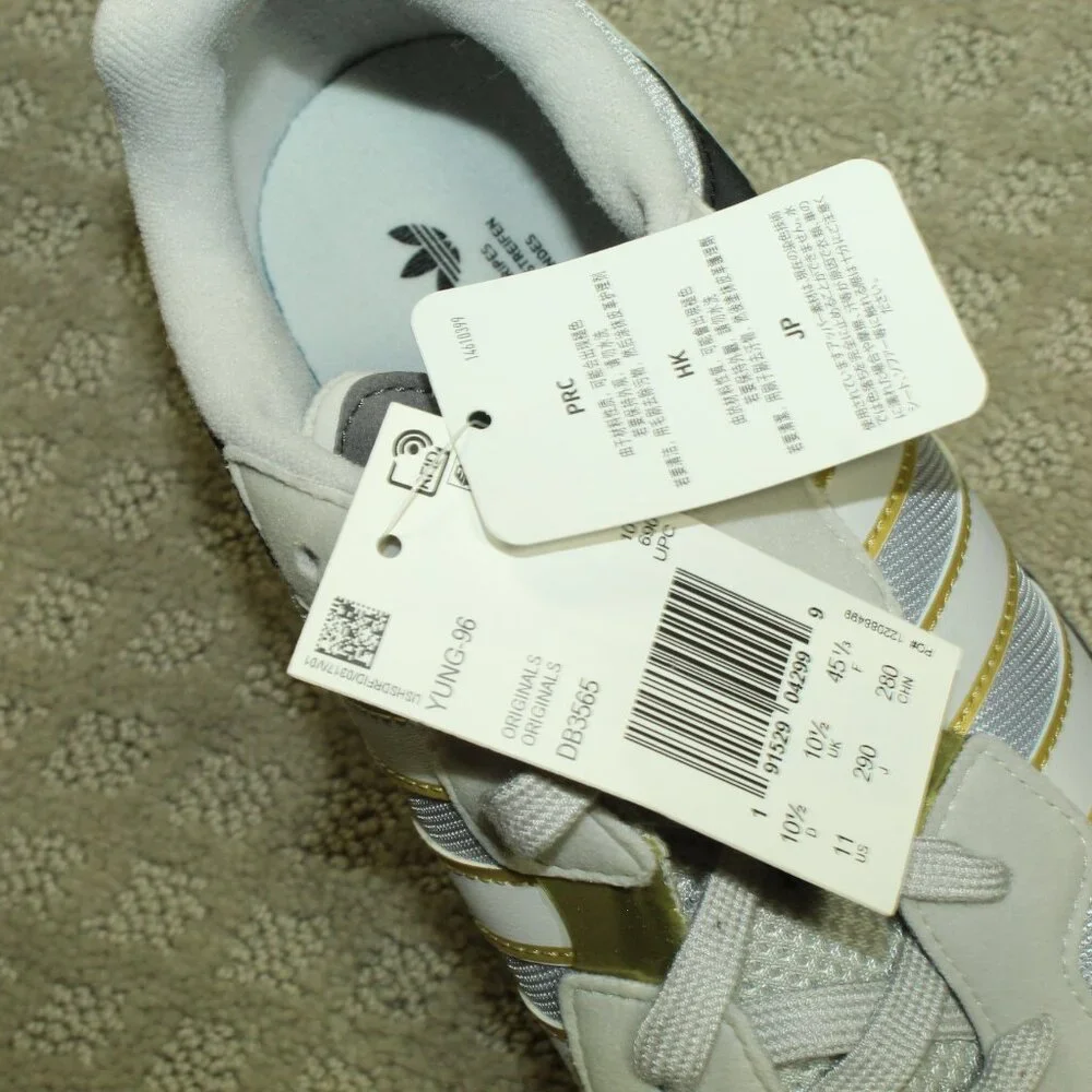 Size 11 - Adidas Yung-96 Grey Silver Athletic Shoes DB3565